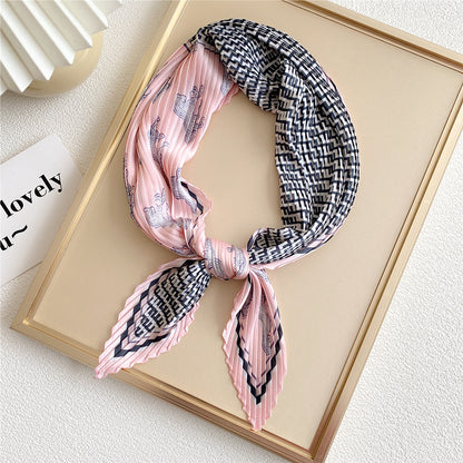 Women's Small Square Towel Versatile Decorative Silk Scarfs