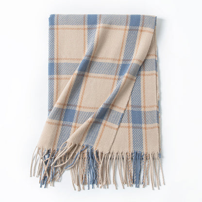 Plaid Korean Style Simple Warm Shawl Scarfs