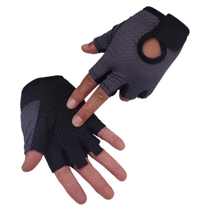 Women's & Men's Half Finger Fitness Mesh Breathable Outdoor Gloves