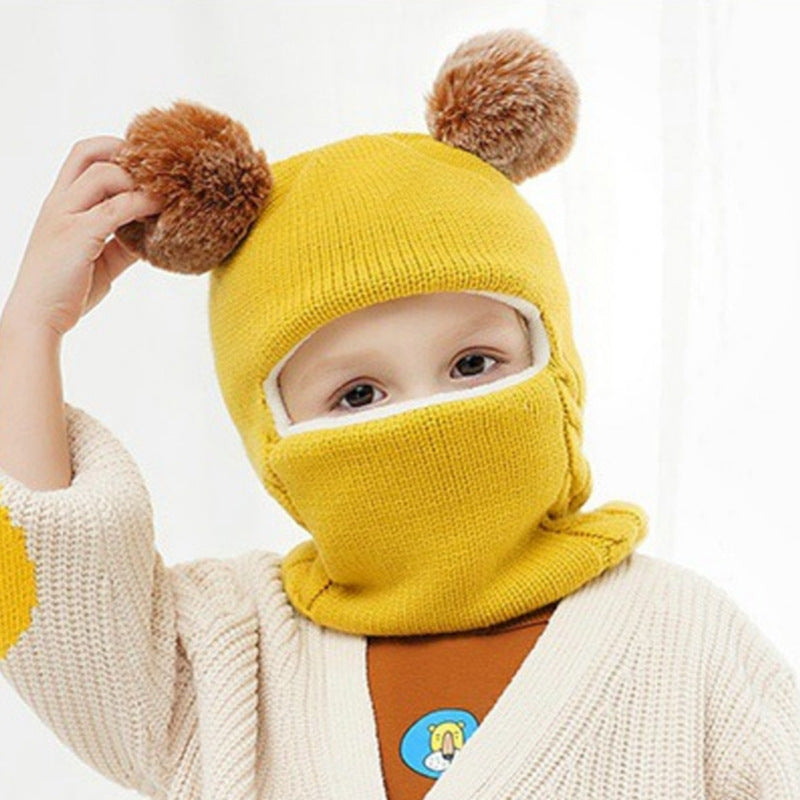 Children's Earflaps Slipover Boys Knitted Wool Hooded Kids' Headwear