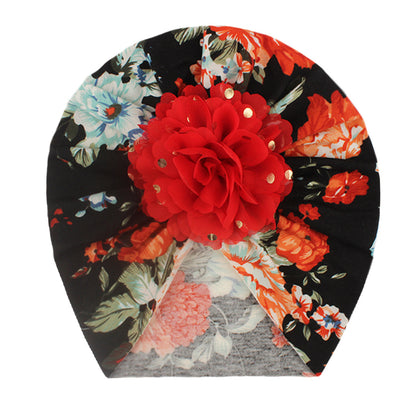 Children's Bronzing Flower Hat Printed Sleeve Comfortable Kids' Headwear