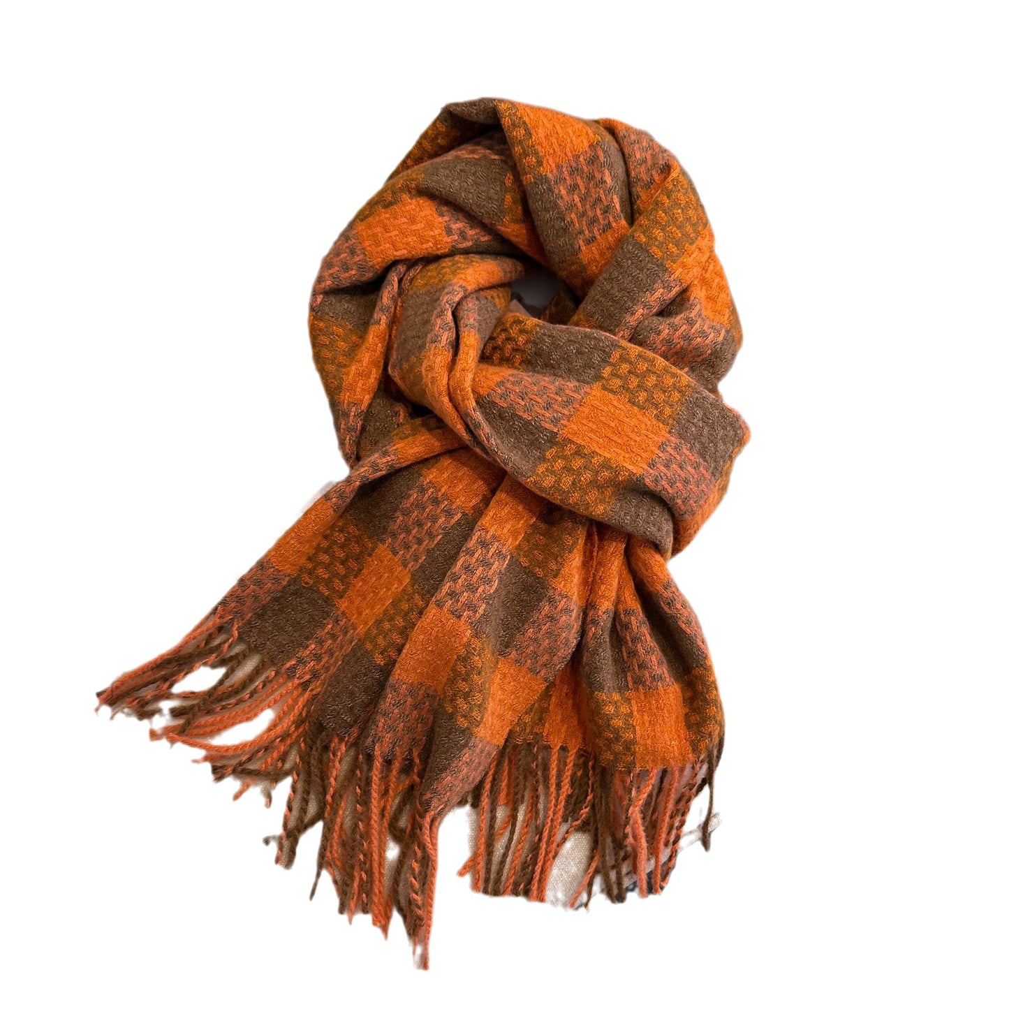 Plaid For Winter Black White Thickened Scarfs