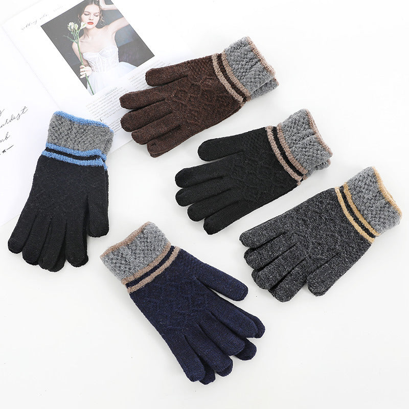 Men's Special Offer Winter Striped Full Finger Fashion Gloves