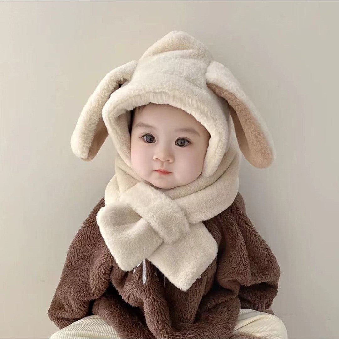 Children's Hooded Suit Fleece-lined Warm Thickened Cold Protection Kids' Headwear