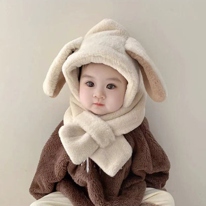 Children's Hooded Suit Fleece-lined Warm Thickened Cold Protection Kids' Headwear