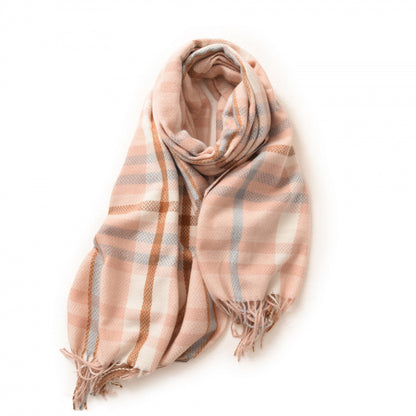 Women's Sweet Warm Artificial Cashmere Plaid Shawl Scarfs