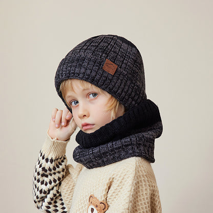 Children's Hat Three-piece Set Big Winter Warm Kids' Headwear