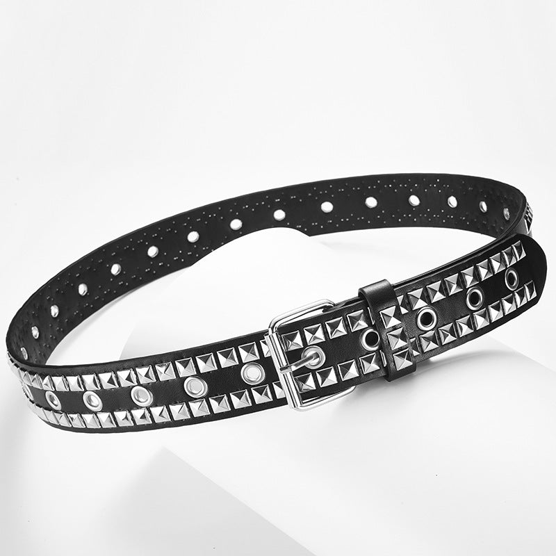 Women's & Men's Rivet Air Eye Pin Buckle Personality Trend Belts