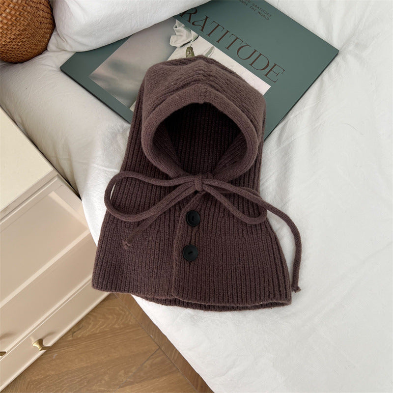 Children's Balaclava Hat Boys Drawstring Shawl Neck Protection Integrated Kids' Headwear