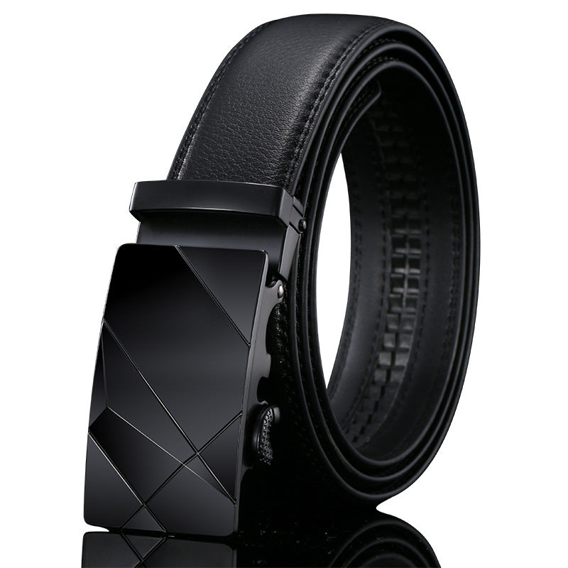 Men's Leather Automatic Buckle Cowhide Business Pant Belts