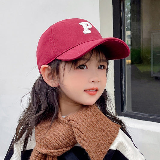 P Letter Sun Protection Hat Thin Kids' Headwear