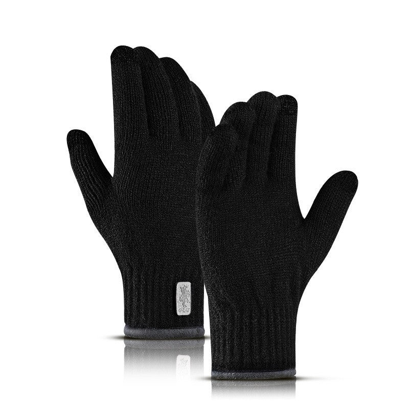 Men's Warm Double Layer Fleece-lined Mountain Climbing Gloves