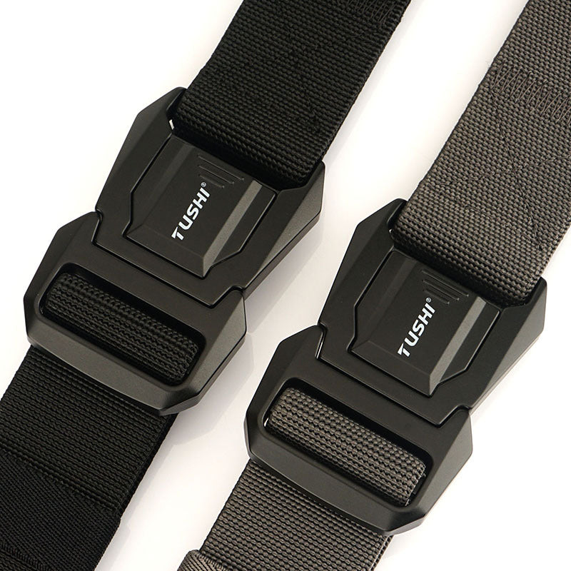 Men's Tactical Aluminum Alloy Quick Function Release Buckle Nylon Belts