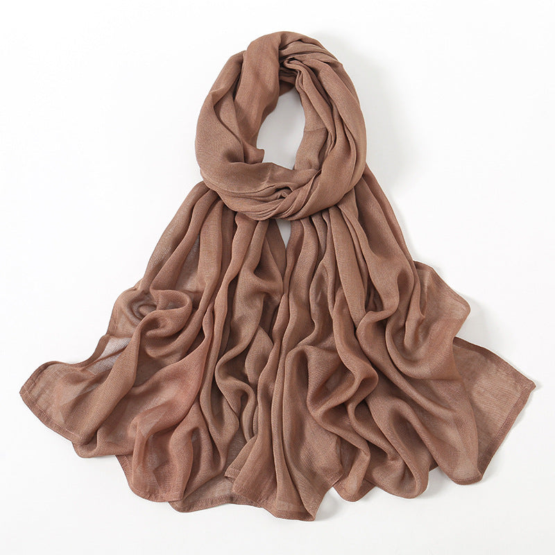 Malay Indonesian Rayon Monochrome Wide-brimmed Thin Scarfs