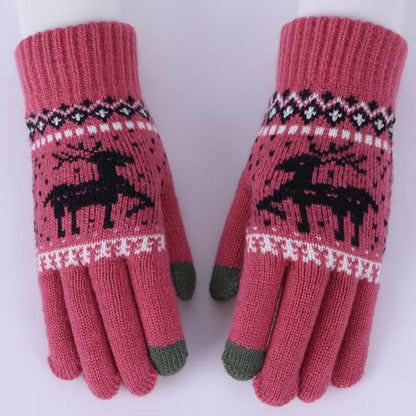 Women's & Men's Winter Warm Touch Screen Riding Christmas Deer Gloves