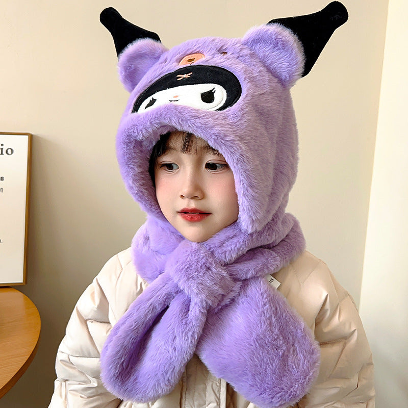 Children's Winter Fleece Lined Padded Warm Keeping Windproof Earflaps Boys Kids' Headwear