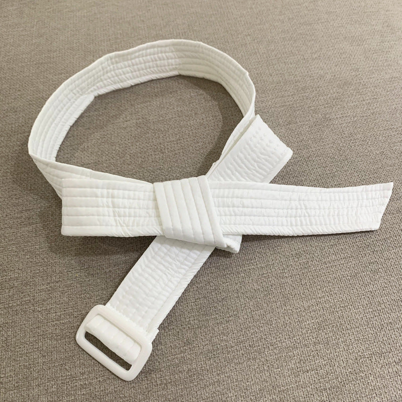 Women's Versatile Wide Down Widened Cotton Bow Belts