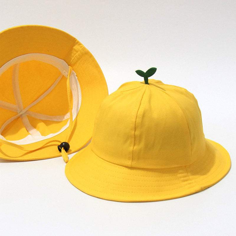 Children's Bucket Hat Yellow Printed Sun Cute Kindergarten Kids' Headwear