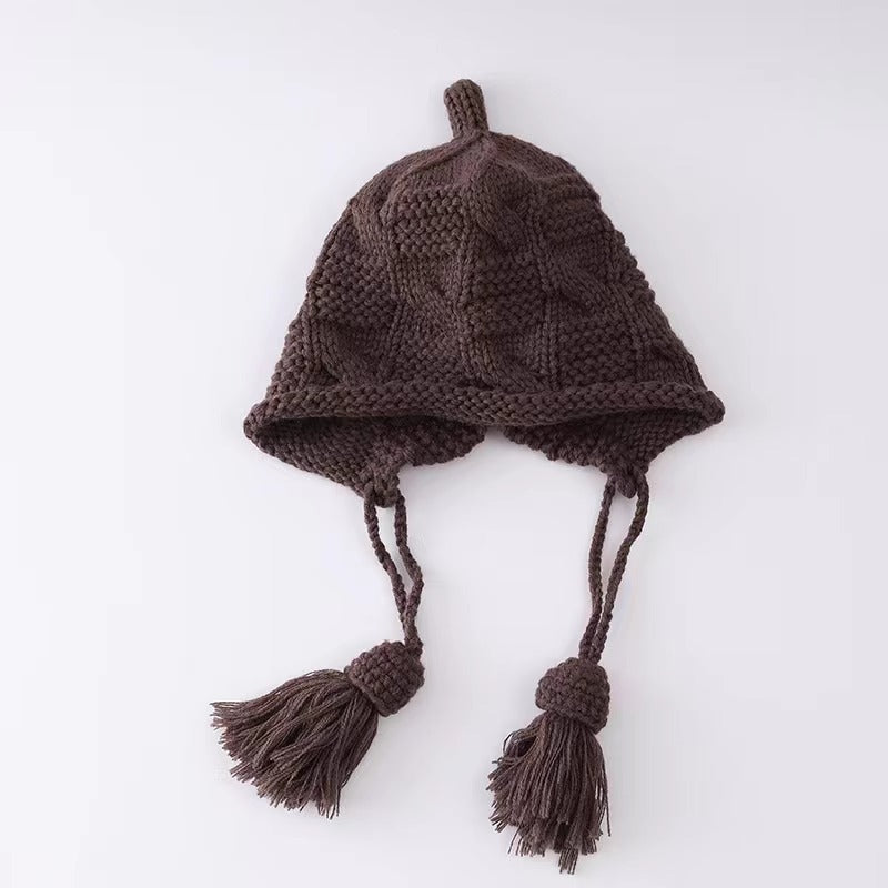 Children's Knitted Woolen Hat Handmade Wheat Ear Kids' Headwear