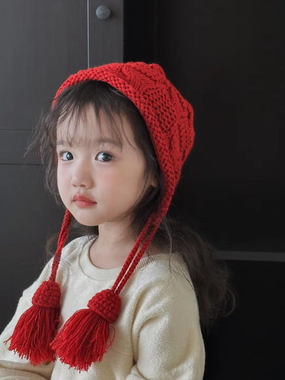 Children's Knitted Woolen Hat Handmade Wheat Ear Kids' Headwear