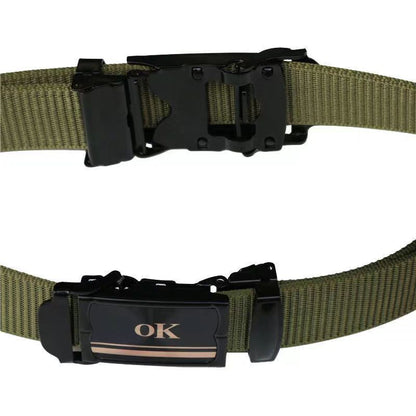 Men's Casual Pant Military Fans Canvas Stall Belts