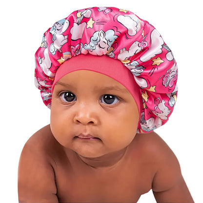 Children's Satin Nightcap Shower Infant Printed Kids' Headwear