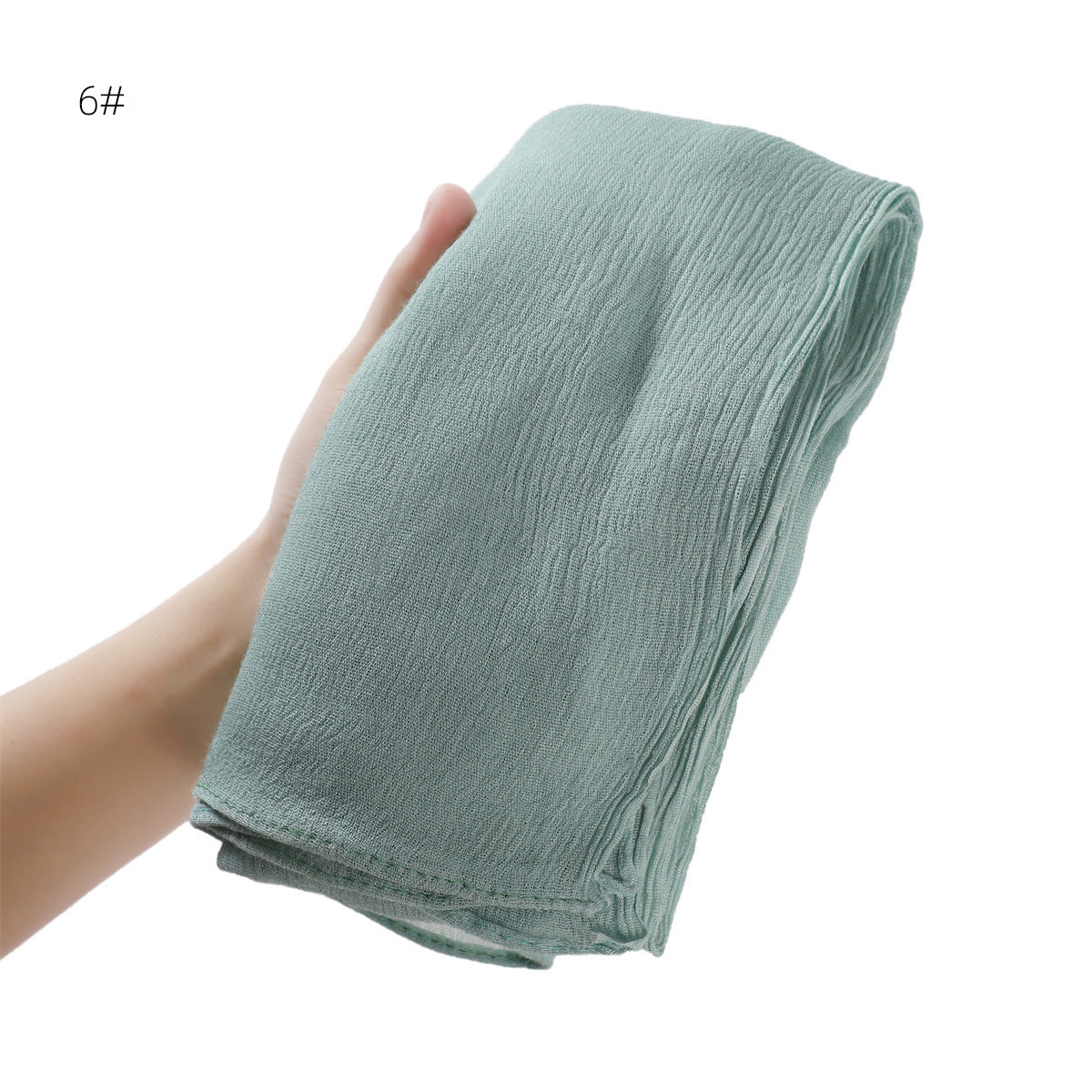 Solid Color Curling Pleated Rayon Fine Scarfs