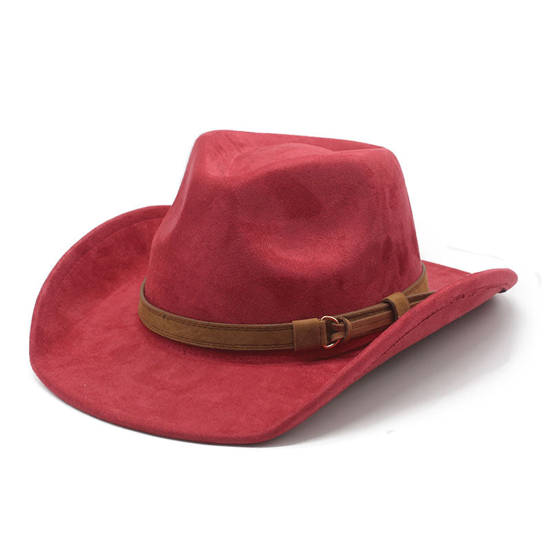 Women's & Men's Woolen Hat Suede Western Denim Top Hats & Caps