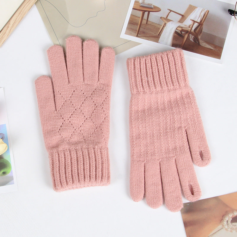 Women's Korean Minority Simple Solid Color Sweet Girly Gloves