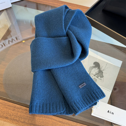 Women's & Men's Pure Wool Winter Solid Color Small Scarfs