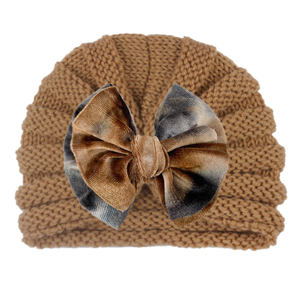 Children's Knitted Hat Cute Bowknot Wool Kids' Headwear