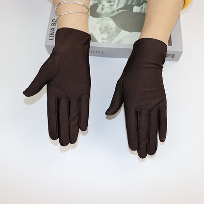 Women's & Men's Etiquette Thin Stretch Dance Driving Black Gloves