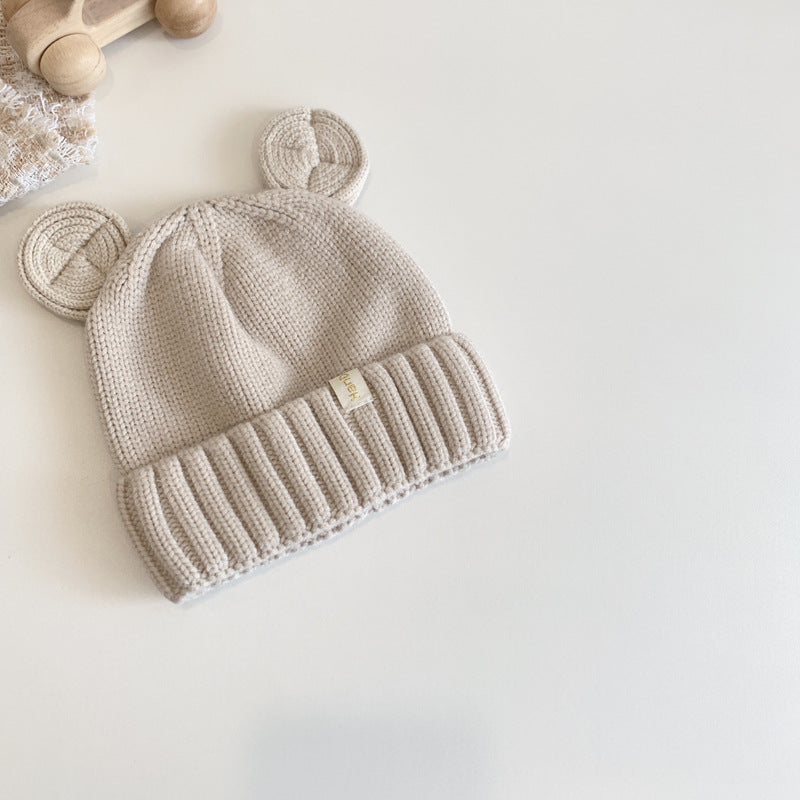 Knitted Woolen Boy Bear Super Cute Kids' Headwear