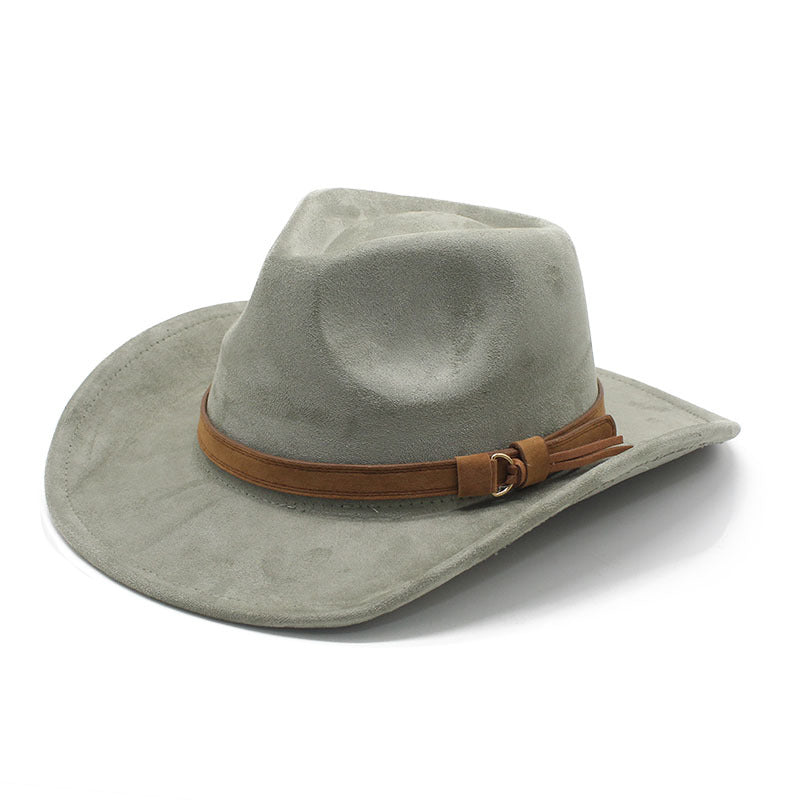 Women's & Men's Woolen Hat Suede Western Denim Top Hats & Caps