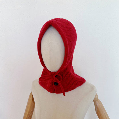 Children's Balaclava Hat Boys Drawstring Shawl Neck Protection Integrated Kids' Headwear