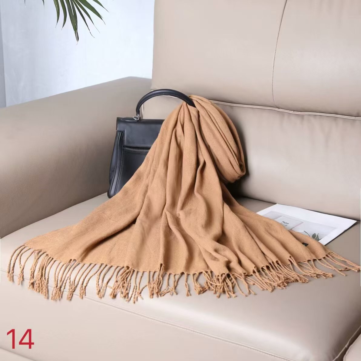 Women's Artificial Cashmere Monochrome Warm Bib Shawl Winter Scarfs