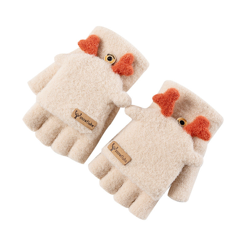 Half Finger Knitted Warm Writing Cycling Gloves