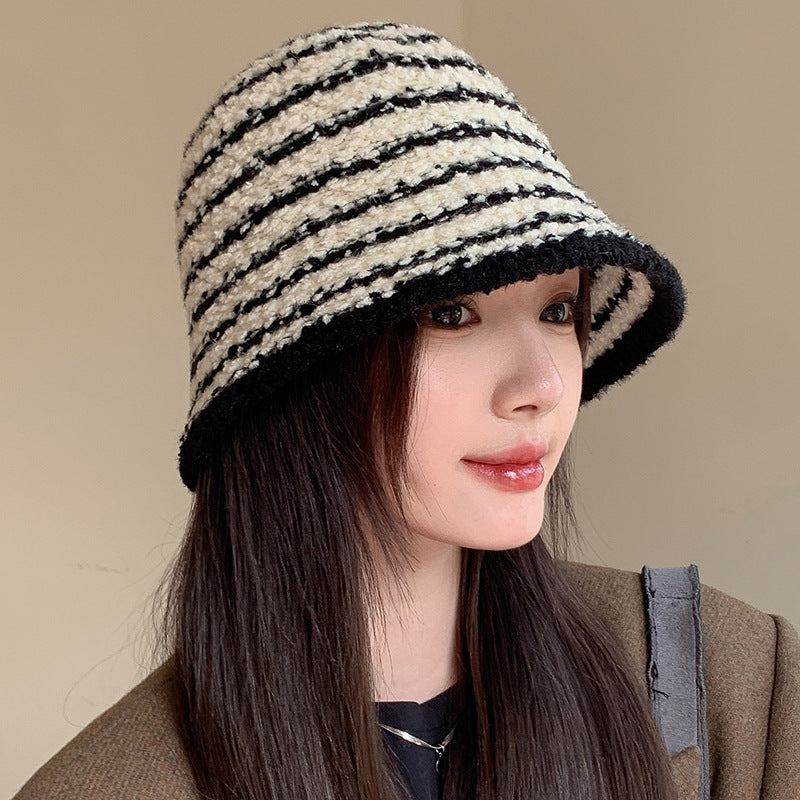 Women's Bucket Hat Striped Big Head Circumference Plain Hats & Caps