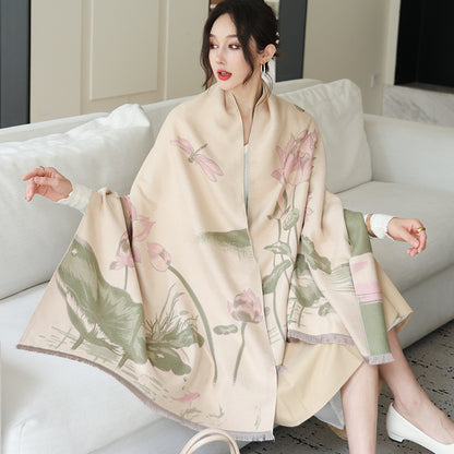 Women's Outer Wear High-grade Shawl Blanket Office Scarfs