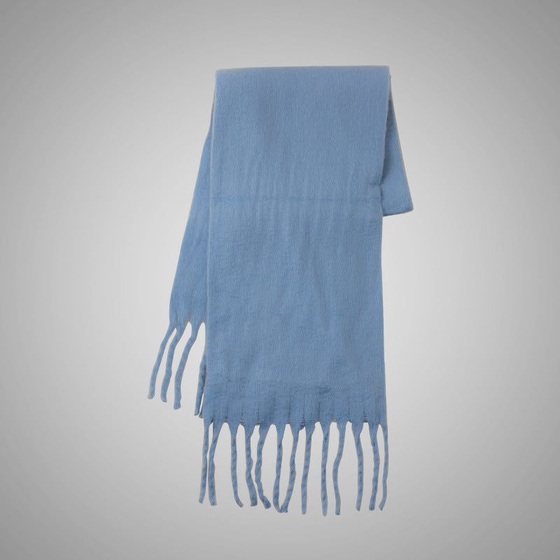 Solid Color Mohair Heavy Idle Style Scarfs