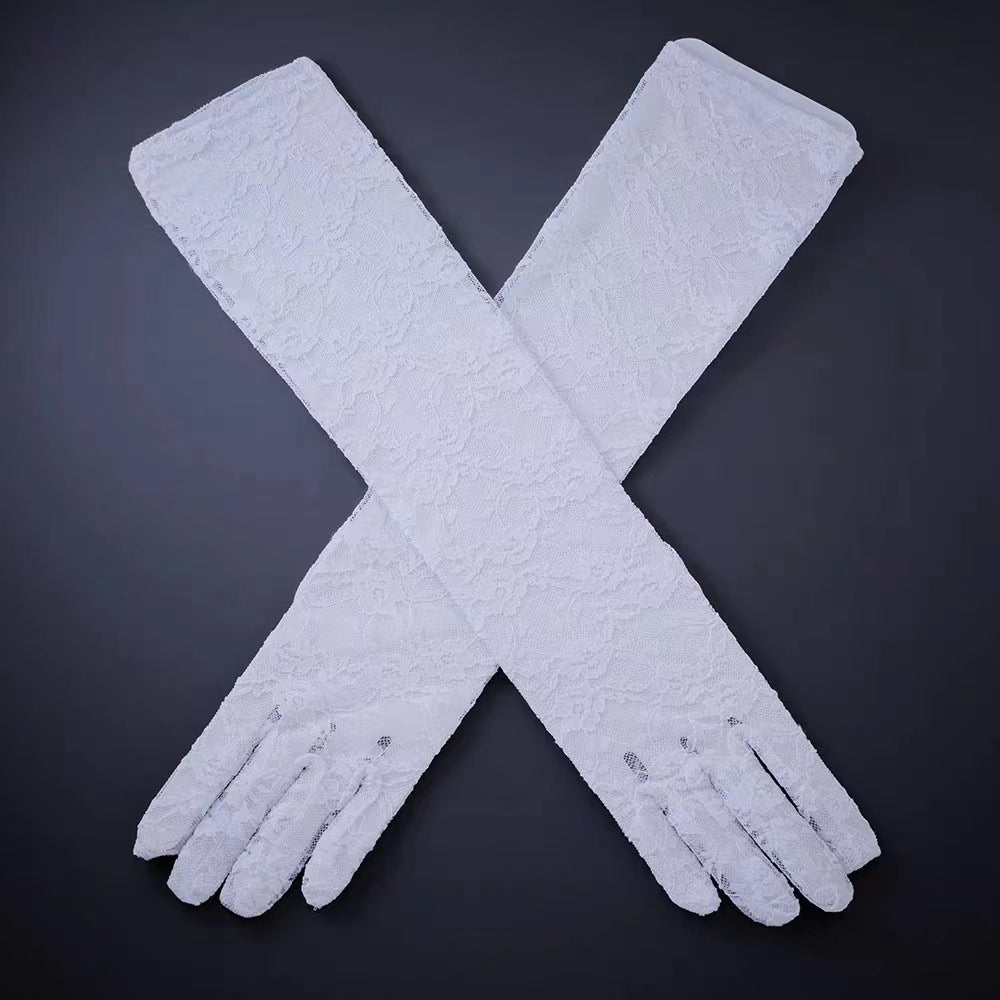 Women's & Children's Fashion Lace Extended Driving Sun Protection Gloves