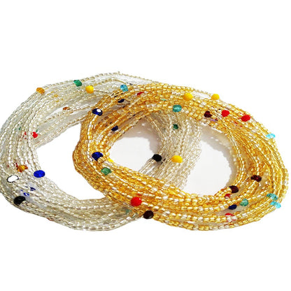 Ornament Pcs Set African Waist Bead Colorful Glass Crystal Belts