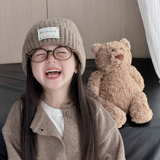 Children's Hat Korean Patch Wool Blend Boys Kids' Headwear