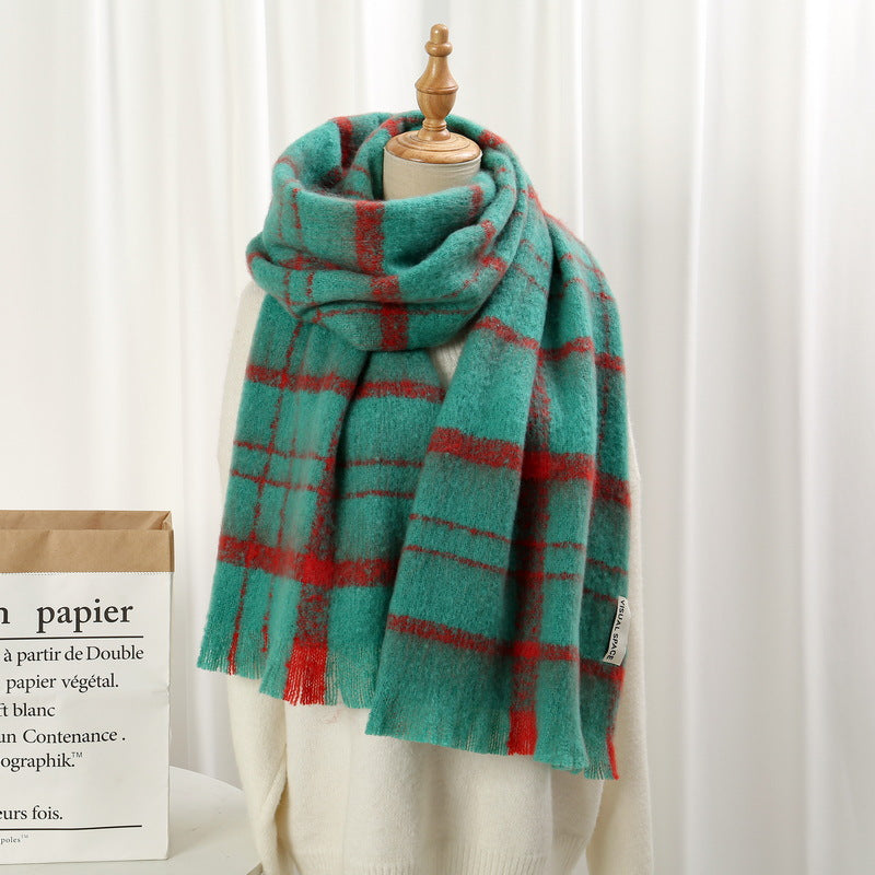 Fashion Korean Style Circle Yarn Plaid Scarfs