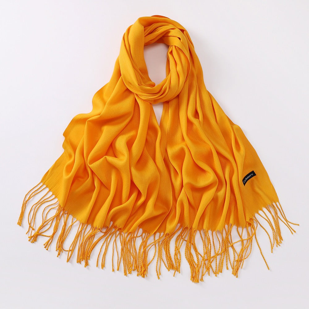 Imitation Cashmere Solid Color Long Warm Scarfs