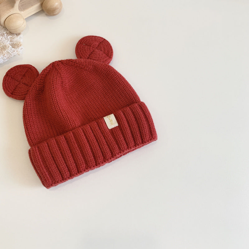 Knitted Woolen Boy Bear Super Cute Kids' Headwear