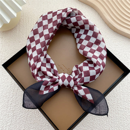 Square Towel Female Autumn Summer Bandana Headband Silk Scarfs