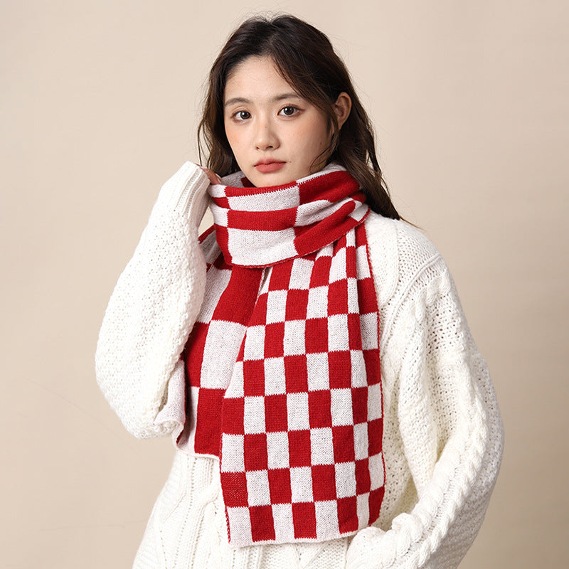 Women's Plaid Korean Thickened British Shawl High-grade Scarfs