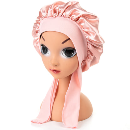 Children's Color Satin Round Cute Nightcap Two Kids' Headwear