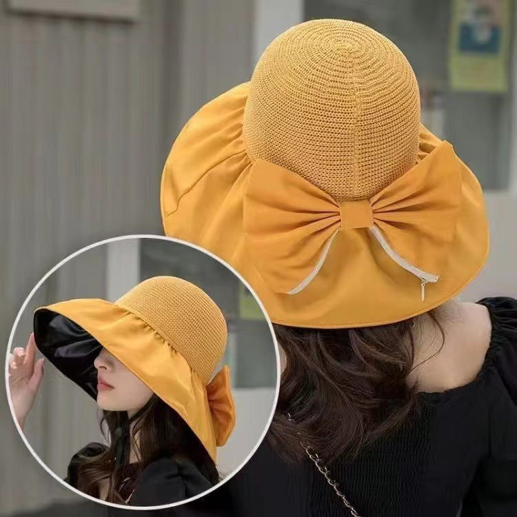 Women's Bucket Hat Summer Travel Sun Solid Color Big Hats & Caps